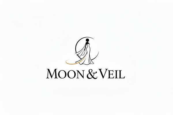 Moon & Veil Logo - Black Text